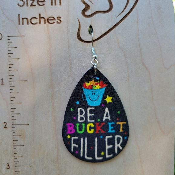 NEW Teacher Life Teardrop Dangle Earrings, lightweight, motivational - Picture 3 of 4